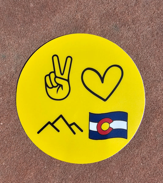 Mountleisure - Peace | Love | Mountains | CO Sticker