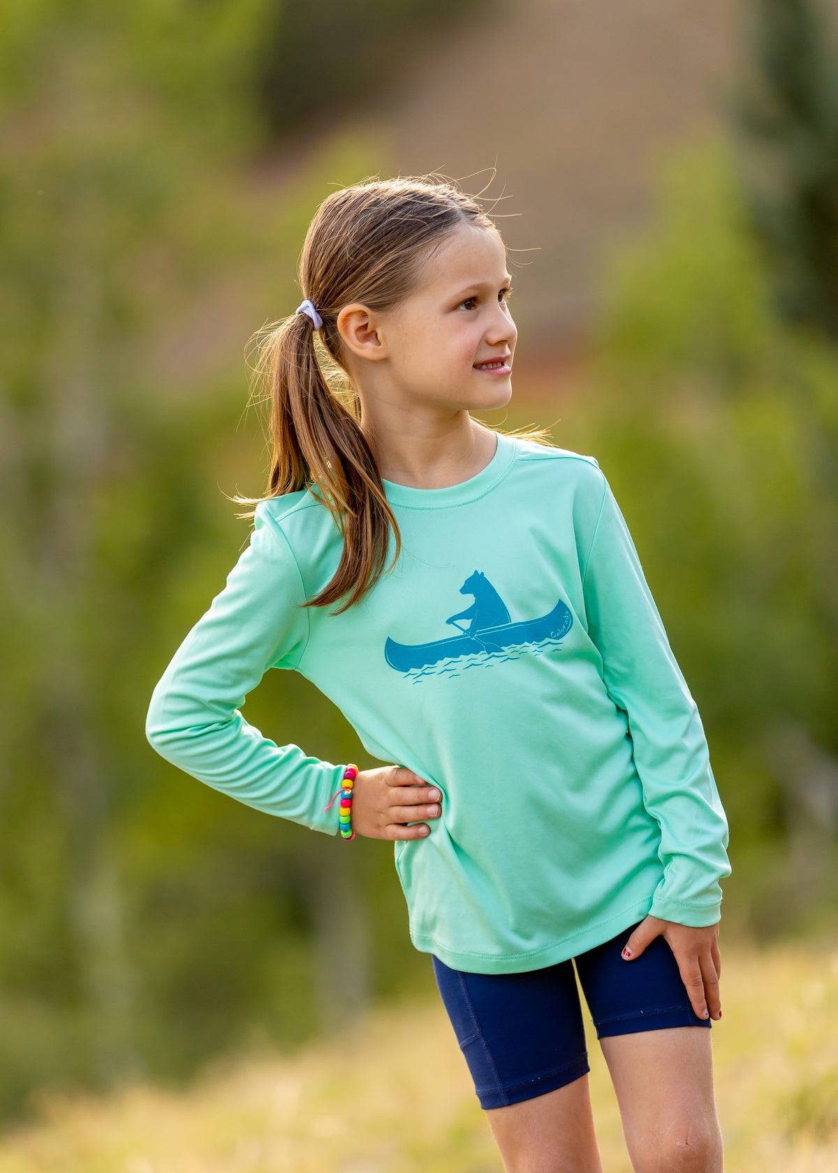 Mountleisure - Youth Canoe Bear Sun Shirt Mint